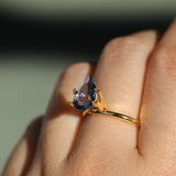 2.53CT PEAR MADAGASCAR SAPPHIRE, PURPLE-BLUE, 10.9X7.2X4.4MM
