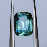 2.31CT ELONGATED CUSHION MADAGASCAR SAPPHIRE, MEDIUM TEAL BLUE GREEN, 8.3X6.4X4.6MM