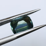 2.31CT ELONGATED CUSHION MADAGASCAR SAPPHIRE, MEDIUM TEAL BLUE GREEN, 8.3X6.4X4.6MM