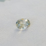 3.83CT OVAL MADAGASCAR SAPPHIRE, PARTI YELLOW WHITE BLUE, 10.2X8.2X5.6MM
