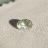 3.83CT OVAL MADAGASCAR SAPPHIRE, PARTI YELLOW WHITE BLUE, 10.2X8.2X5.6MM