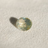 3.83CT OVAL MADAGASCAR SAPPHIRE, PARTI YELLOW WHITE BLUE, 10.2X8.2X5.6MM