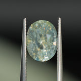 3.83CT OVAL MADAGASCAR SAPPHIRE, PARTI YELLOW WHITE BLUE, 10.2X8.2X5.6MM
