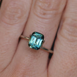 2.31CT ELONGATED CUSHION MADAGASCAR SAPPHIRE, MEDIUM TEAL BLUE GREEN, 8.3X6.4X4.6MM