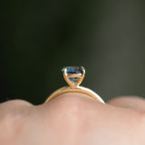 1.43ct Round Precision Cut Teal Montana Sapphire Classic 4 Prong Solitaire in 18k Yellow Gold