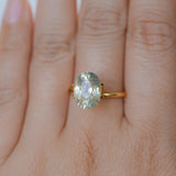 3.83CT OVAL MADAGASCAR SAPPHIRE, PARTI YELLOW WHITE BLUE, 10.2X8.2X5.6MM