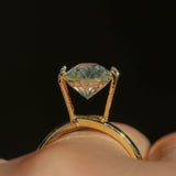 3.83CT OVAL MADAGASCAR SAPPHIRE, PARTI YELLOW WHITE BLUE, 10.2X8.2X5.6MM