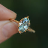 2.07ct Unheated Madagascar Marquise Sapphire Low Profile 6 Prong Solitaire in 14k Yellow Gold