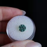 2.20CT ROUND MONTANA SAPPHIRE, TEAL GREEN, 7.41X5.3MM