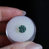 2.20CT ROUND MONTANA SAPPHIRE, TEAL GREEN, 7.41X5.3MM