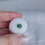 2.20CT ROUND MONTANA SAPPHIRE, TEAL GREEN, 7.41X5.3MM