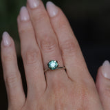 2.20CT ROUND MONTANA SAPPHIRE, TEAL GREEN, 7.41X5.3MM