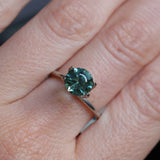 2.20CT ROUND MONTANA SAPPHIRE, TEAL GREEN, 7.41X5.3MM