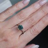 2.20CT ROUND MONTANA SAPPHIRE, TEAL GREEN, 7.41X5.3MM