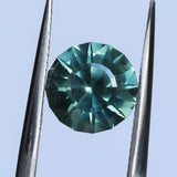 2.20CT ROUND MONTANA SAPPHIRE, TEAL GREEN, 7.41X5.3MM
