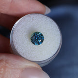 2.34CT ROUND PRECISION CUT MONTANA SAPPHIRE, OCEAN BLUE, UNTREATED, 7.44X5.50MM