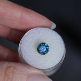 2.34CT ROUND PRECISION CUT MONTANA SAPPHIRE, OCEAN BLUE, UNTREATED, 7.44X5.50MM