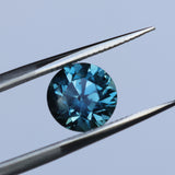 2.34CT ROUND PRECISION CUT MONTANA SAPPHIRE, OCEAN BLUE, UNTREATED, 7.44X5.50MM