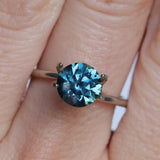 2.34CT ROUND PRECISION CUT MONTANA SAPPHIRE, OCEAN BLUE, UNTREATED, 7.44X5.50MM