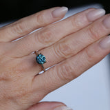 2.34CT ROUND PRECISION CUT MONTANA SAPPHIRE, OCEAN BLUE, UNTREATED, 7.44X5.50MM