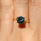 2.08CT ROUND MADAGASCAR SAPPHIRE, BICOLOR BLUE AND WHITE, UNTREATED, 7.5X4.9MM
