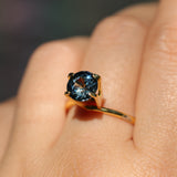 2.08CT ROUND MADAGASCAR SAPPHIRE, BICOLOR BLUE AND WHITE, UNTREATED, 7.5X4.9MM