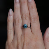 2.34CT ROUND PRECISION CUT MONTANA SAPPHIRE, OCEAN BLUE, UNTREATED, 7.44X5.50MM