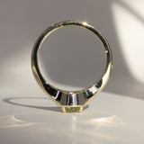 1.28ct Oval Green Montana Sapphire Low Profile 4 Prong Signet Solitaire in 14k Yellow Gold
