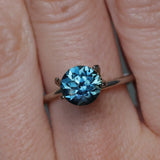 2.34CT ROUND PRECISION CUT MONTANA SAPPHIRE, OCEAN BLUE, UNTREATED, 7.44X5.50MM