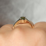 1.28ct Oval Green Montana Sapphire Low Profile 4 Prong Signet Solitaire in 14k Yellow Gold