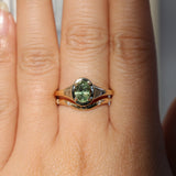 1.28ct Oval Green Montana Sapphire Low Profile 4 Prong Signet Solitaire in 14k Yellow Gold