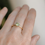 1.01ct Round Green Montana Sapphire Classic Four Prong Solitaire in 14k Yellow Gold