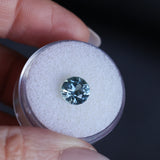 2.38CT ROUND PRECISION CUT MONTANA SAPPHIRE, MEDIUM BLUE, UNTREATED, 7.69X5.31MM - APPRAISED STONE