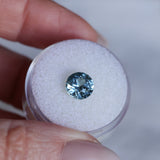 2.38CT ROUND PRECISION CUT MONTANA SAPPHIRE, MEDIUM BLUE, UNTREATED, 7.69X5.31MM - APPRAISED STONE