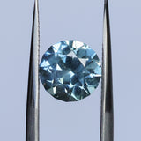 2.38CT ROUND PRECISION CUT MONTANA SAPPHIRE, MEDIUM BLUE, UNTREATED, 7.69X5.31MM - APPRAISED STONE