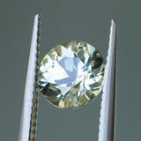 1.68CT ROUND MADAGASCAR SAPPHIRE, WHITE AND LIGHT YELLOW, UNTREATED, 7.1X4.6MM