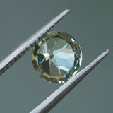 1.68CT ROUND MADAGASCAR SAPPHIRE, WHITE AND LIGHT YELLOW, UNTREATED, 7.1X4.6MM