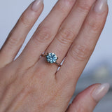 2.38CT ROUND PRECISION CUT MONTANA SAPPHIRE, MEDIUM BLUE, UNTREATED, 7.69X5.31MM - APPRAISED STONE