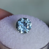 2.38CT ROUND PRECISION CUT MONTANA SAPPHIRE, MEDIUM BLUE, UNTREATED, 7.69X5.31MM - APPRAISED STONE