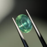 2.82CT OVAL MADAGASCAR SAPPHIRE, CARIBBEAN TEAL GREEN WITH GROWTH LINES, 8.94X6.75X5.50MM