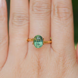 2.82CT OVAL MADAGASCAR SAPPHIRE, CARIBBEAN TEAL GREEN WITH GROWTH LINES, 8.94X6.75X5.50MM