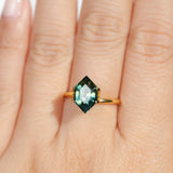 2.43CT ELONGATED HEXAGON MADAGASCAR SAPPHIRE, PARTI GREEN AND TEAL, 11X6.9X4.8MM