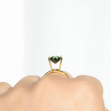 2.43CT ELONGATED HEXAGON MADAGASCAR SAPPHIRE, PARTI GREEN AND TEAL, 11X6.9X4.8MM