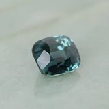 5.74CT UNTREATED CUSHION MADAGASCAR SAPPHIRE, PARTI DEEP TEAL BLUE, 10.2X8.8X7.2MM