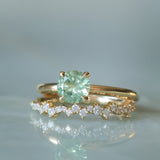 1.01ct Round Green Montana Sapphire Classic Four Prong Solitaire in 14k Yellow Gold