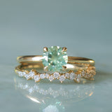 1.01ct Round Green Montana Sapphire Classic Four Prong Solitaire in 14k Yellow Gold