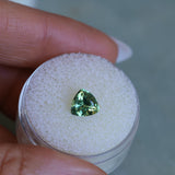 1.24CT TRILLION MADAGASCAR SAPPHIRE, LIGHT SPRING GREEN WITH YELLOW, 6.7MM