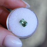 1.53CT RADIANT CUT MONTANA SAPPHIRE, PARTI GREEN YELLOW BLUE, 7.11X5.27X4.05MM