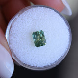 1.53CT RADIANT CUT MONTANA SAPPHIRE, PARTI GREEN YELLOW BLUE, 7.11X5.27X4.05MM