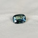 2.60CT CUSHION MADAGASCAR SAPPHIRE, PARTI TEAL BLUE AND WHITE, 8.9X7.2X4.7MM